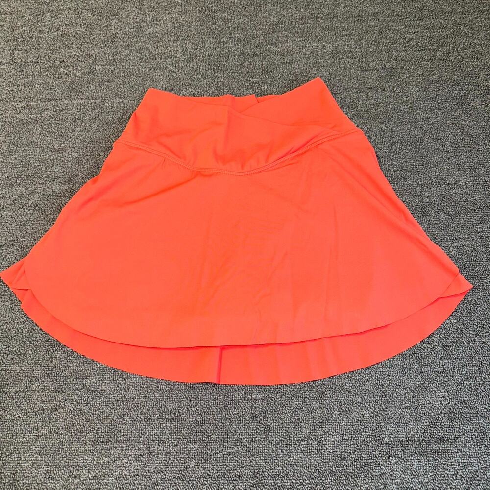 Women's Cross Front Skort Skirt Small Coral Ruffle Layered Athletic Wear